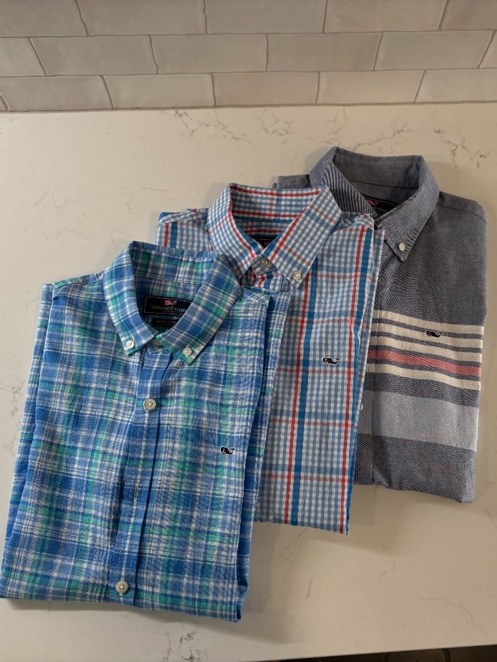 Vineyard Vines - Lot of Three (3) Short Sleeve Whale Shirts - Boys Large